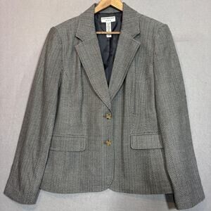 Covington‎ Blazer XL 18 Gray Textured Classic Career Office Neutral Structured